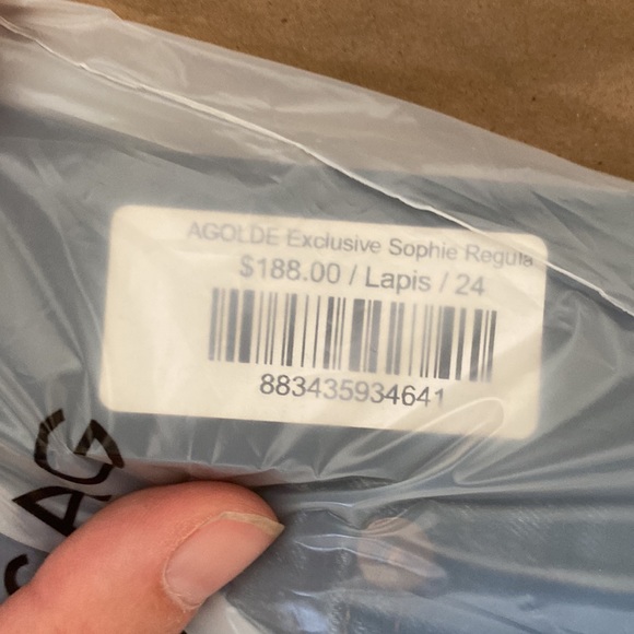 NWT AGolde Sophie Regular length jeans in lapis, so. 24 - Picture 7 of 7